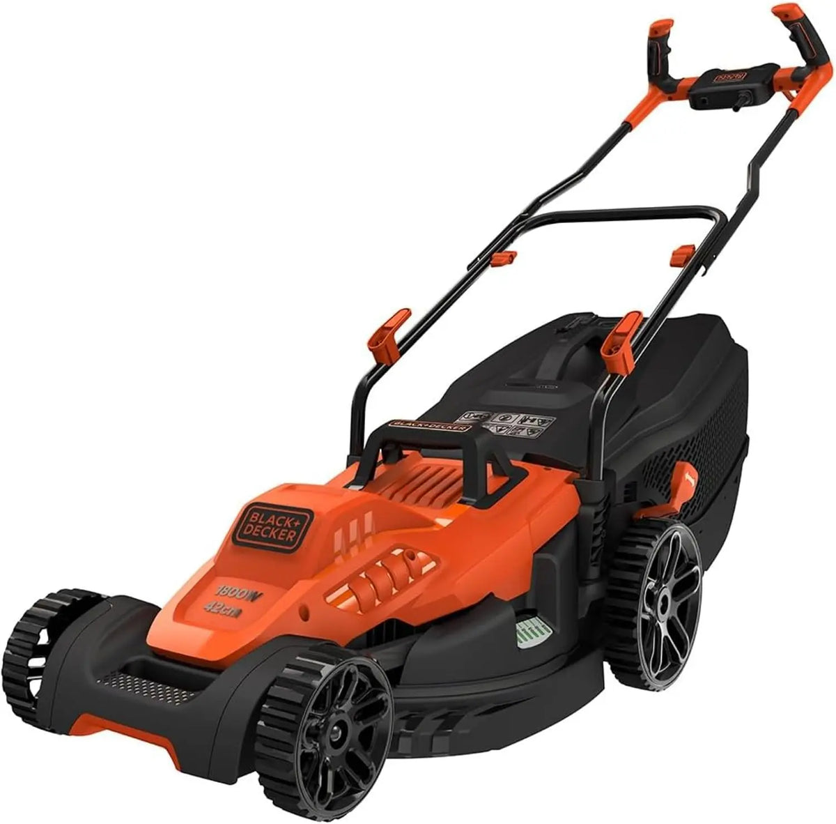 Cortacésped Black+Decker con Cable de 1800 W y 42 cm, BEMW481BH-QS, negro