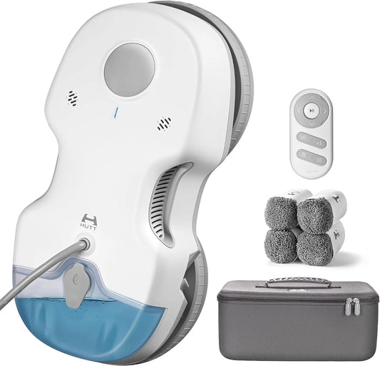 Limpiacristales HUTT S7 Robot Limpiacristales 6500Pa, Robot Limpiador de Ventanas con Pulverización Automática, Sistema Dual Drive Flotante 3D, gris