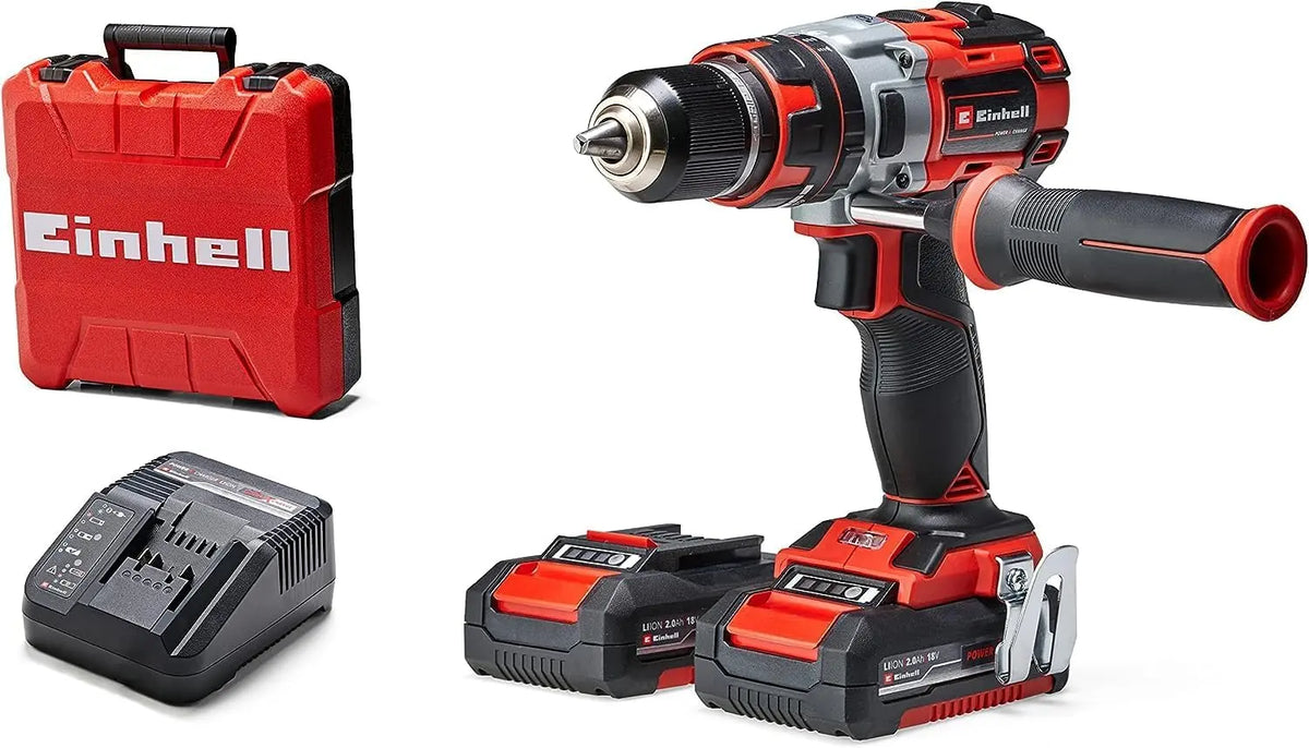 Taladro Einhell profesional Taladro percutor con batería TP-CD 18 Li-i BL Kit, rojo