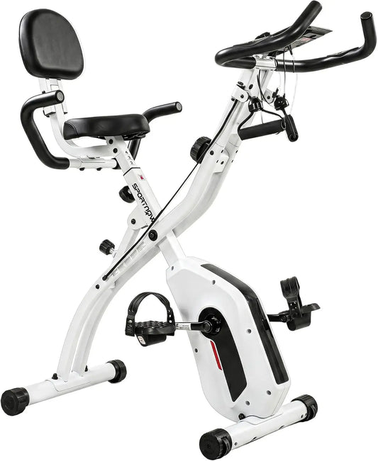 Bicicleta estática SPORTNOW Plegable Casa 4 en 1 con APP Bluetooth, gris