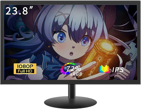 Escritorio KRTXTISO Monitor de PC, monitor de ordenador LED de 23,8 pulgadas, 1080P Full HD, luz azul baja, 75 Hz, IPS, monitor de escritorio