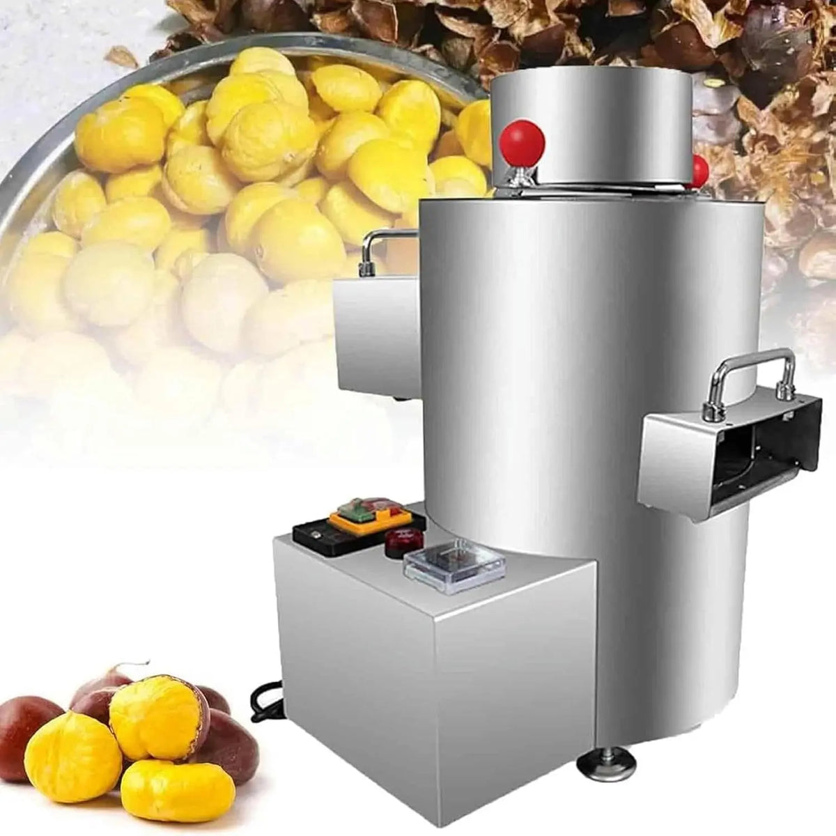 Generic Pelador eléctrico de castañas, herramienta automática de pelado de acero inoxidable con capacidad de 200 kg/h, 220 V para uso comercial
