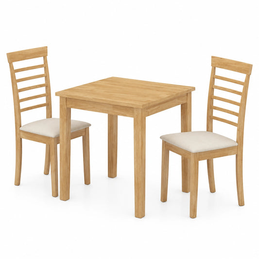 Set da Pranzo Salvaspazio in Rovere Chiaro con Sedie Imbottite