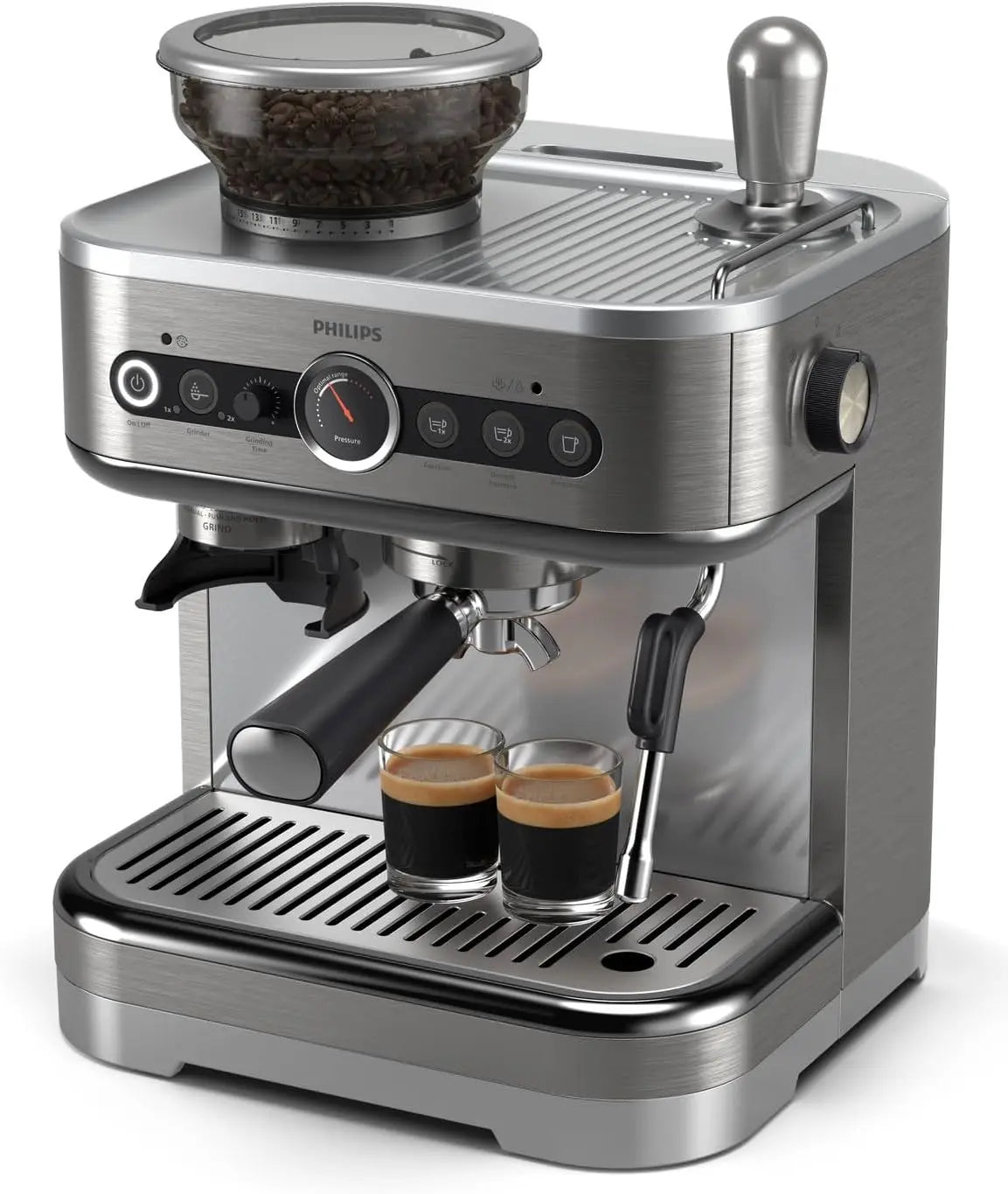 Cafetera Philips Barista Brew Cafetera Espresso Semiautomática, 250g, Acero Inox, plata