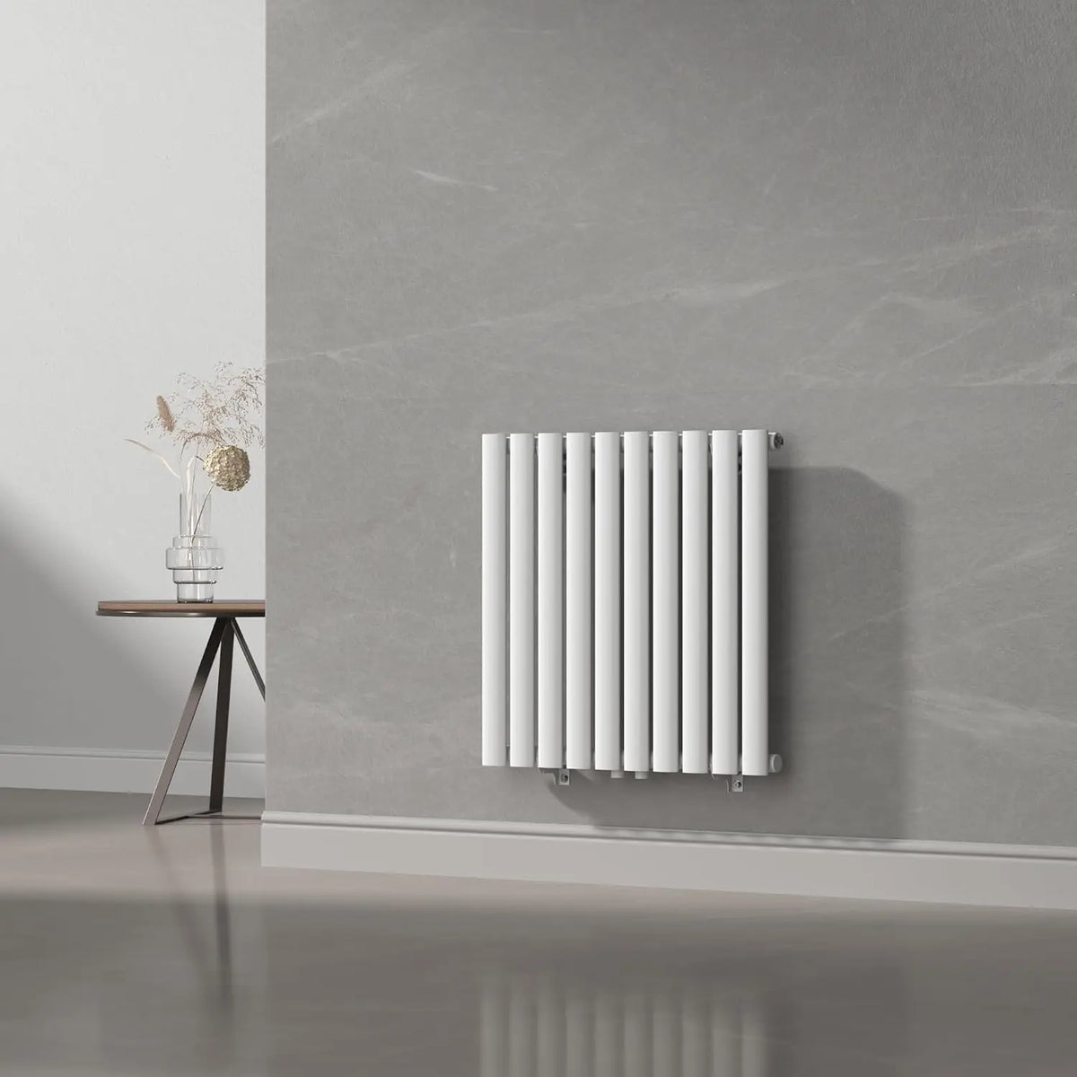 Calefactor [neu.haus] [neu.haus] Radiadores de Panel Monocapa Radiador de Diseño Tubular Calefactor de Baño Salón de Agua Caliente de Pared, blanco
