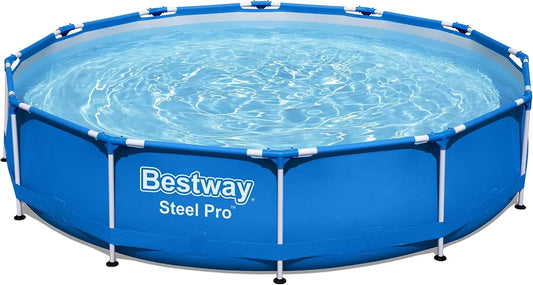 Bestway Steel Pro Frame Pool 56706 sin Bomba, Piscina Redonda de Acero de 366x76cm, Azul
