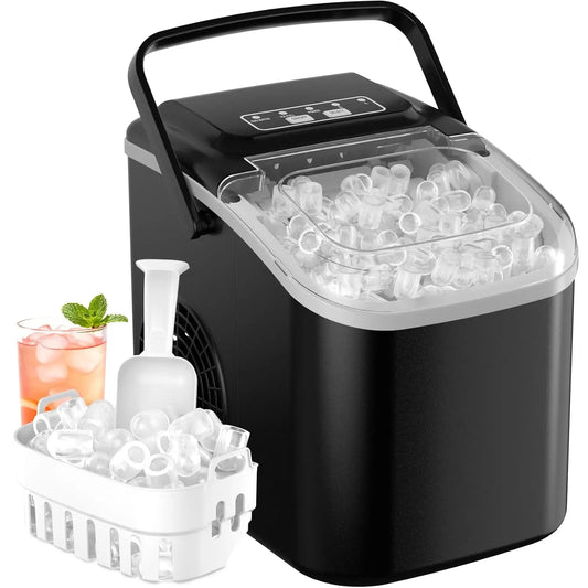 Máquina de hielo Acmeenjoy Portátil para Hogar, Autolimpieza Ice Maker, negro