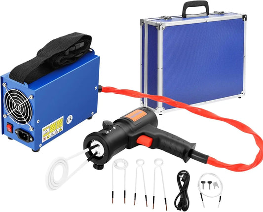 QRANSEUYXY Calentador de Inducción Magnético de 1500 W 1000 ℃, 4 Calentador de bobinas, azul