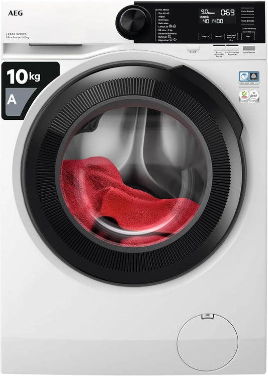Lavadora AEG , LFR6214O4B, 10 kg, 1400 rpm, negro
