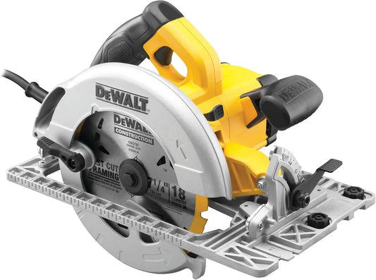 Sierra eléctrica DEWALT DWE576K-QS - Sierra Circular 1.600W-65mm Prof. -Ø190mm + maletín (con Base para Rail) 1350 W, 230 V, gris