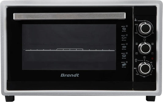 Horno Brandt FC4200MS - Mini horno - 42L - Multifunción -240°C - 5 posiciones de cocción - Puerta doble cristal - Accesorios: fregaderas, plata