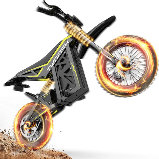 IWAFO Motocicletas Eléctricas Todoterreno Para Adultos Y Adolescentes, Velocidad Máxima: 78,5 Km/H, Motor De 4000 W (Potencia Máxima), negro
