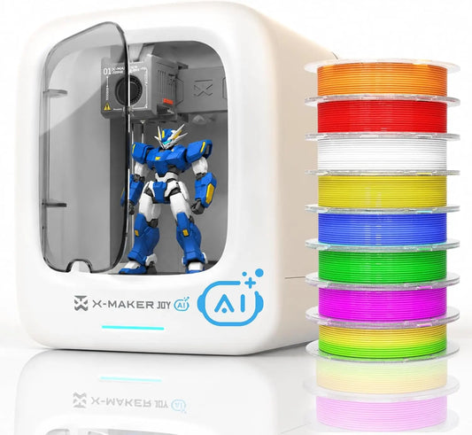 Impresora AOSEED 3D con IA, 8 Rollos de Filamento PLA, App de Diseño Inteligente, Plantillas 3D y 15 Módulos Mini, Control por App, Time-Lapse