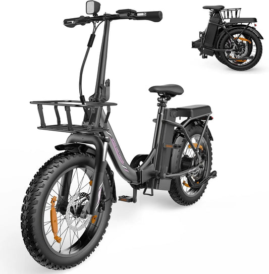 Bicicleta eléctrica Runetic Bici Eléctrica para Adultos, 250W Bicicleta Eléctrica Plegable con 36V 13AH Batería Extraíble, negro, 25KM