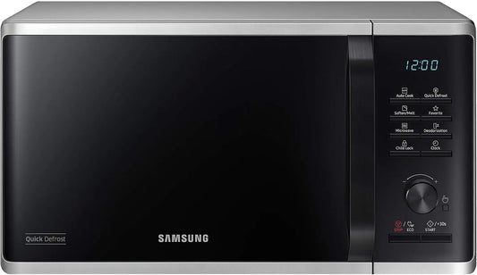 Microondas Samsung MS2AK3515AS/EG, (800 W, 23 grados, 48,9 cm de ancho, interior esmaltado de cerámica resistente a los arañazos, plata