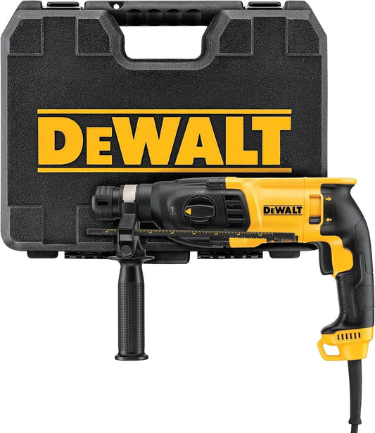DEWALT D25133K-QS - Martillo Ligero Combinado 800 W 2.6J SDS-Plus, 3 modos, Empuñadura lateral multiposición, Tope de profundidad, negro
