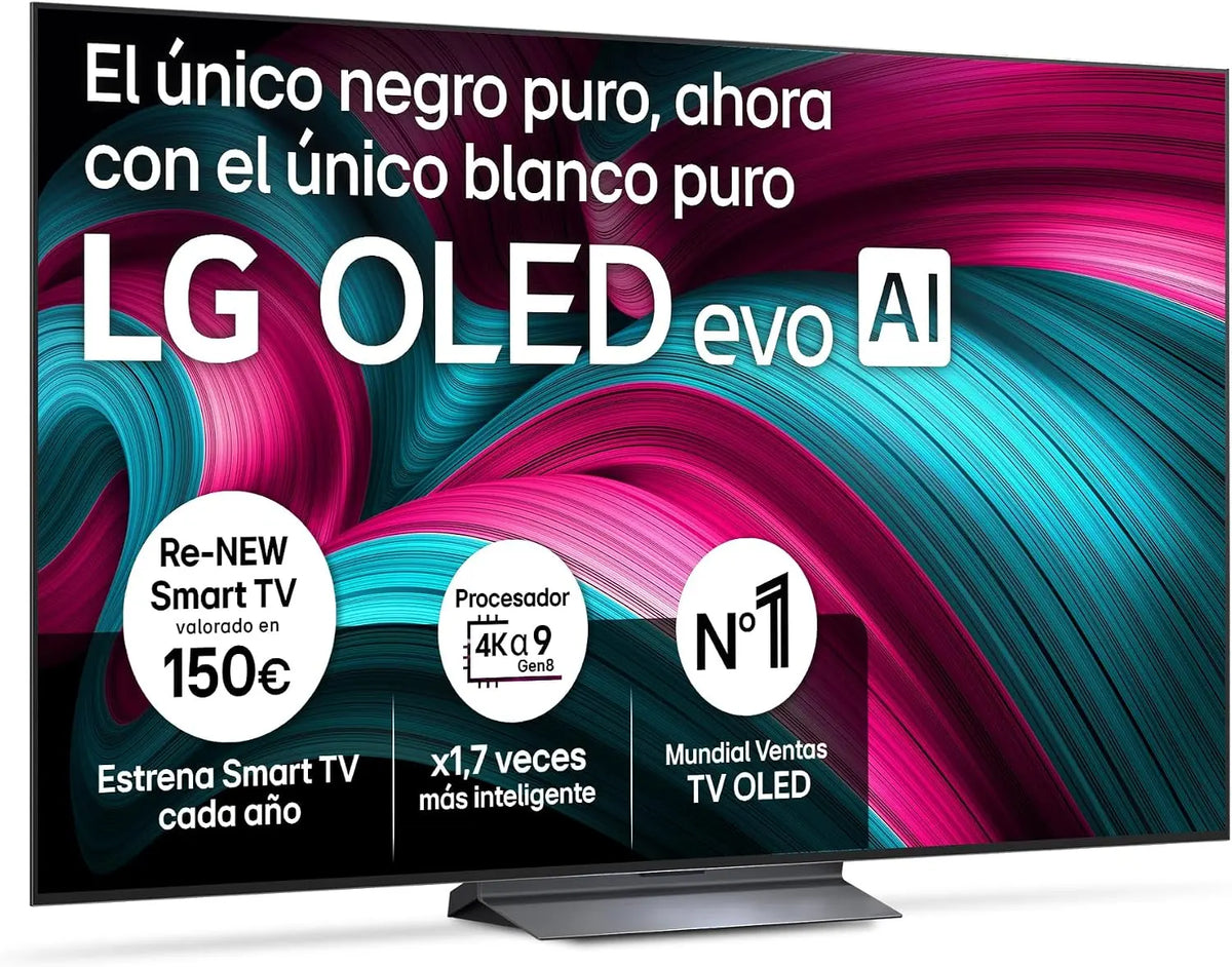 Televisor LG OLED65C54LA, inteligente OLED EVO AI 65' 4K, 2025, negro