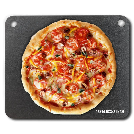 Horno VEVOR Acero para Pizza, Placa de Acero para Pizza de 16 x 14.5 x 3/8 Pulgadas para Horno, naranja