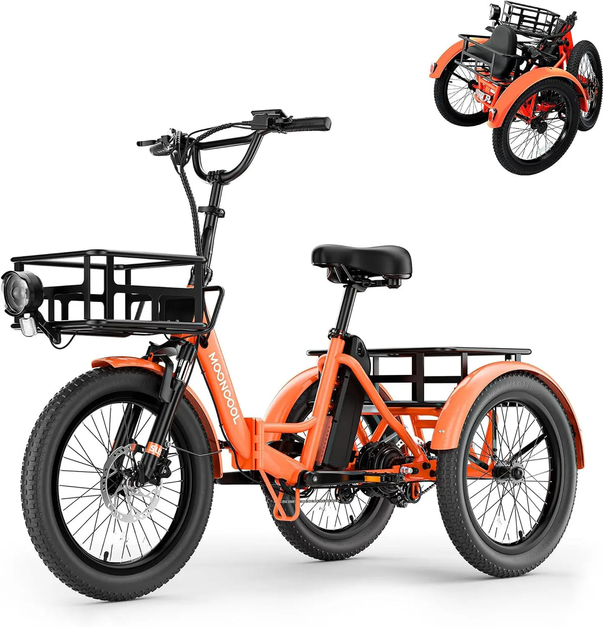 Batería de moto MOONCOOL Bicicleta Plegable Bike, Bicicleta eléctrica para Hombre y Mujer de 20' con batería de 36 V y 20 Ah, Motor de 250 W, negro