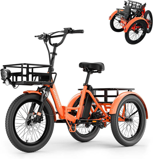 Batería de moto MOONCOOL Bicicleta Plegable Bike, Bicicleta eléctrica para Hombre y Mujer de 20' con batería de 36 V y 20 Ah, Motor de 250 W, negro