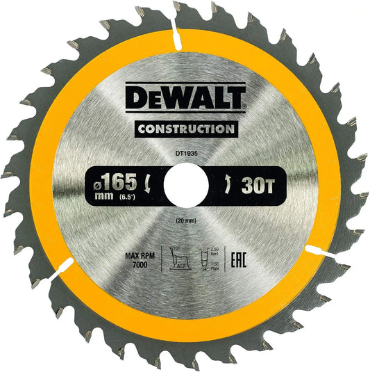 Sierra eléctrica DEWALT DT1935 - Sierra circular, 165/20 mm 30 WZ, 1 unidad, gris
